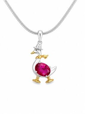 Pink Tourmaline Goose Pendant (#P90)